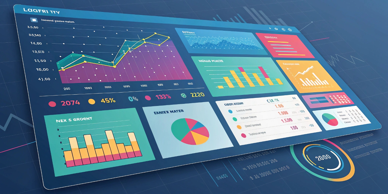 Financial analytics dashboard showing accounting performance, tax data, and business growth metrics by Maze Accountants UK